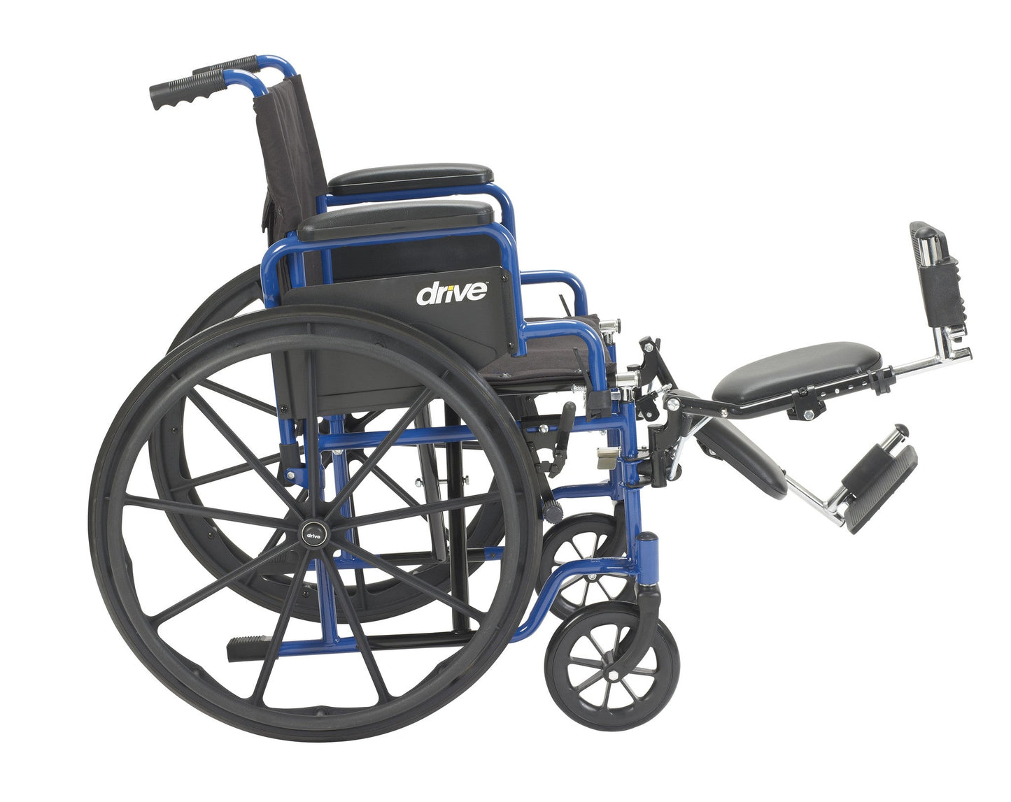 Blue Streak Wheelchair with Flip Back Desk Arms, Elevating Leg Rests, 16" Seat