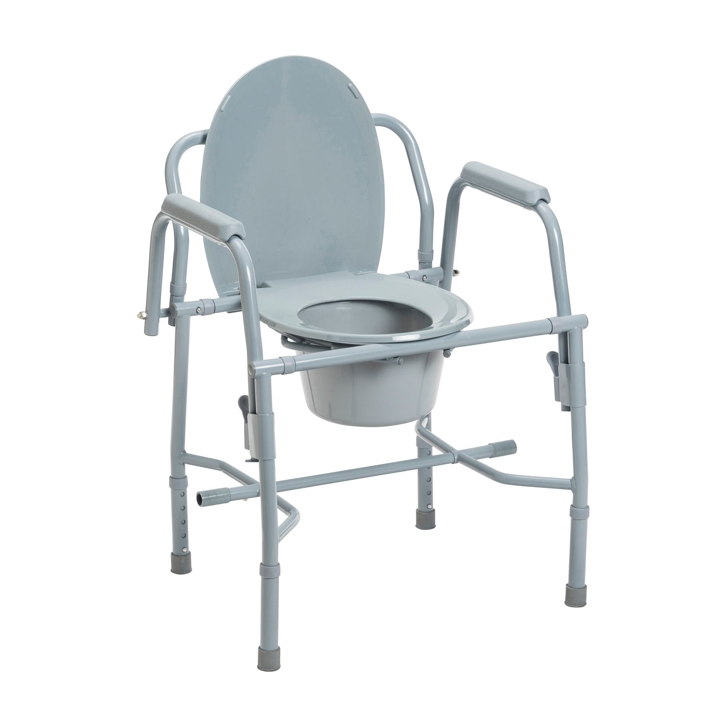 Steel Drop Arm Bedside Commode with Padded Arms