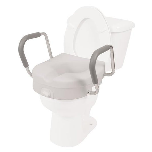 5" Molded Raised Toilet Seat with Removable Arms