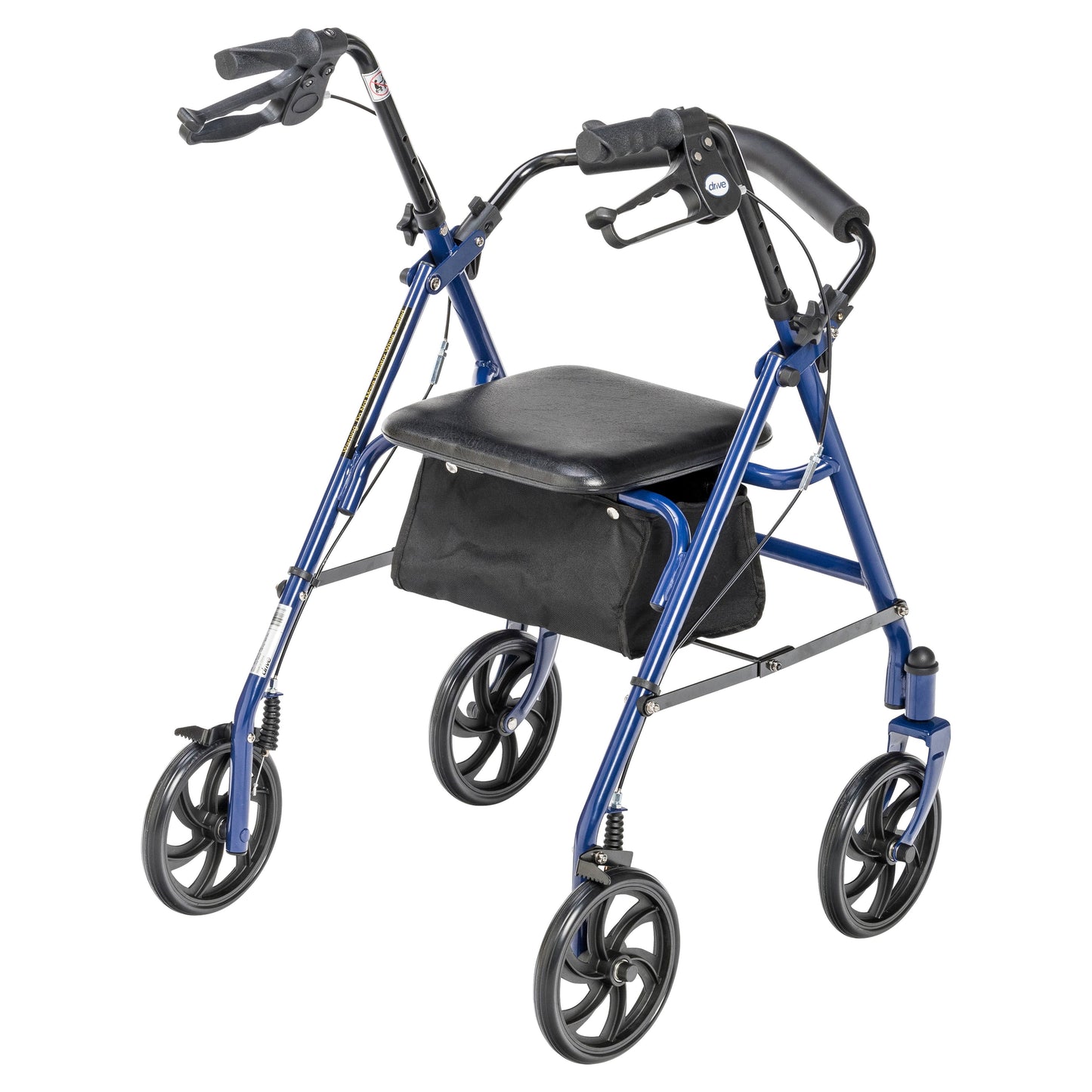 Drive Medical Four Wheel Walker Rollator with Fold Up Removable Back Support