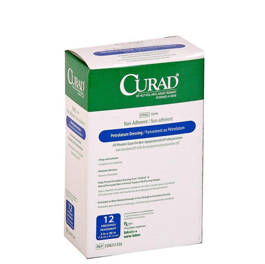 Curad Petrolatum Gauze Dressing 1In X 8In
