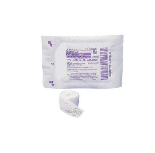 Curity Packing Strips, Antimicrobial, Sterile 1/2" X 3Yrd