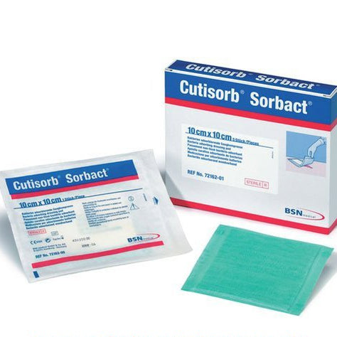 Cutimed Sorbion Sorbact Antimicrobial Dressing with DACC – Sterile, 10 cm x 10 cm