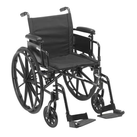 Cruiser X4 Lightweight Dual Axle Wheelchair with Adjustable Detachable Arms, Desk Arms, Swing Away Footrests, 18" Seat