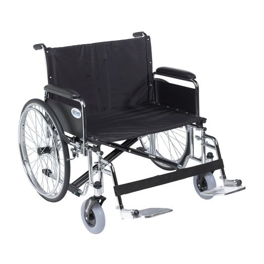 Sentra EC Heavy Duty Extra Wide Wheelchair, Detachable Full Arms, Swing away Footrests, 26" Seat