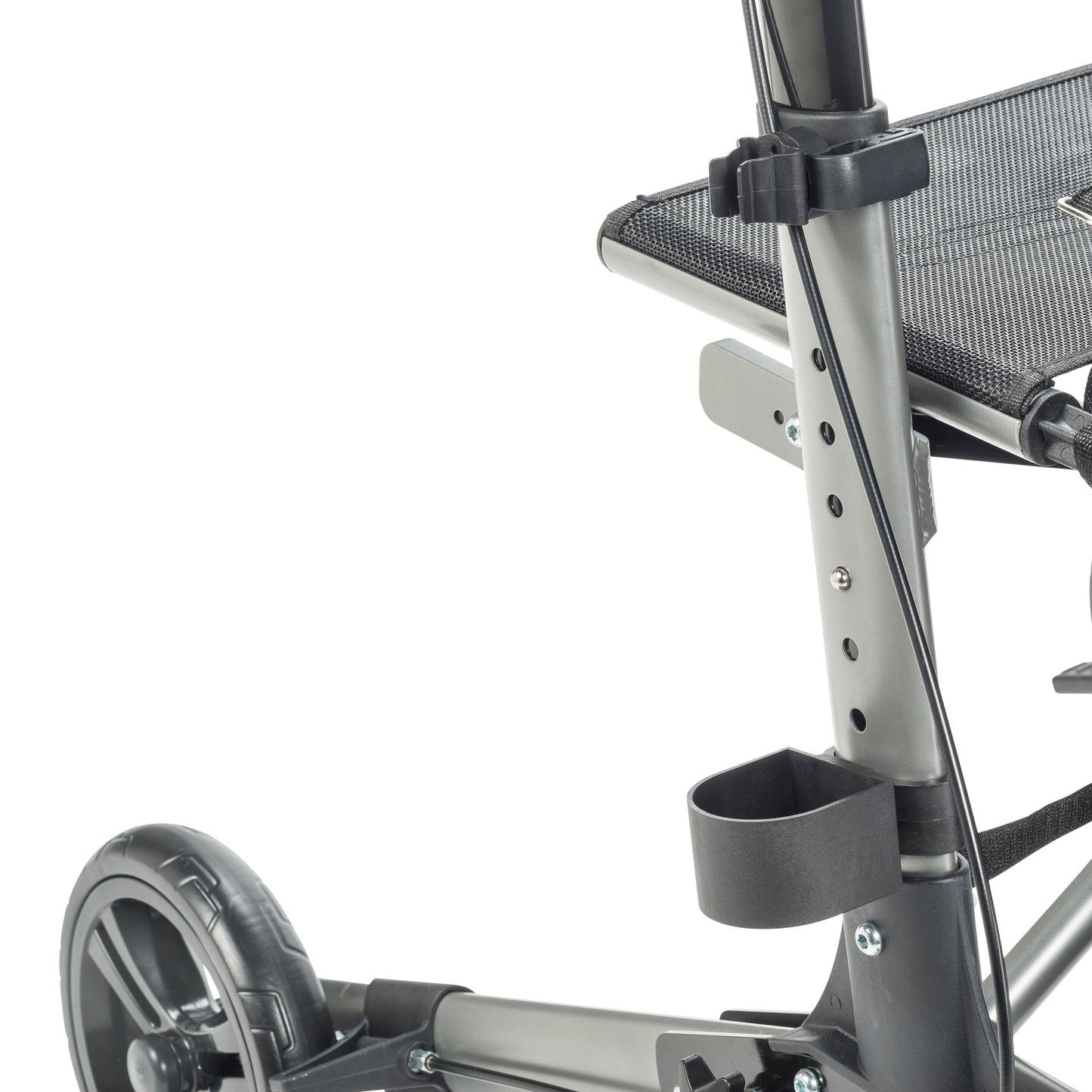 Compact Folding Rollator Rolling Walker, Grey/Black