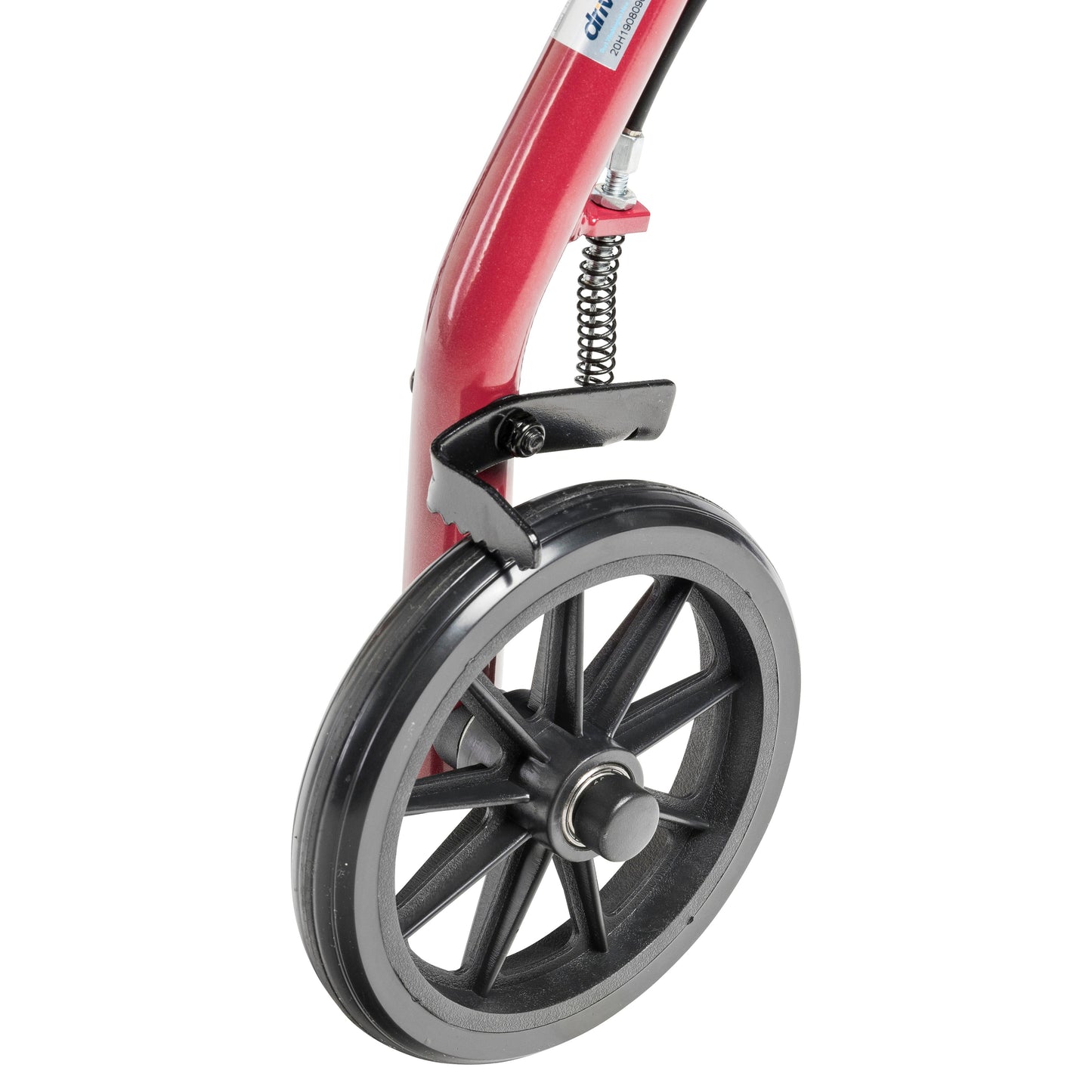 Walker Rollator with 6" Wheels, Fold Up Removable Back Support and Padded Seat, Red