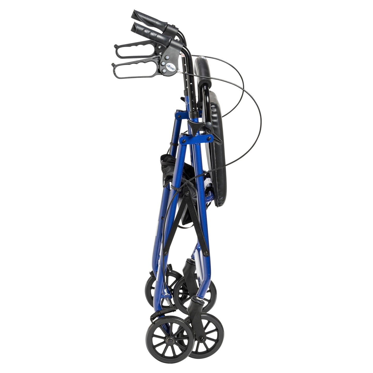 Walker Rollator with 6" Wheels, Fold Up Removable Back Support and Padded Seat, Blue