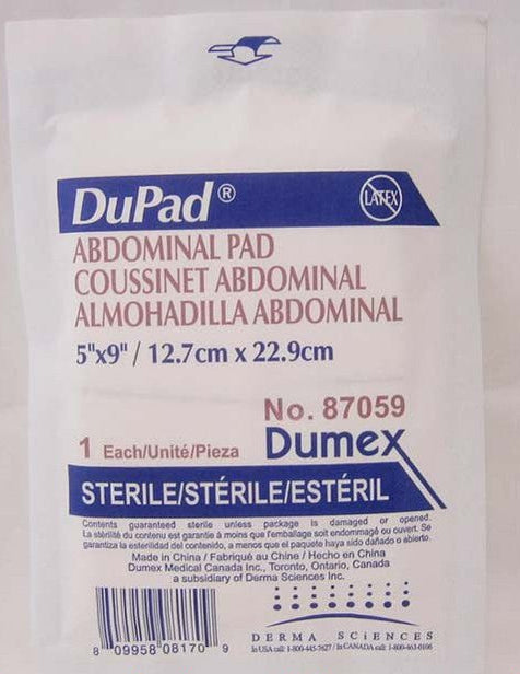 Dupad Abdominal Pad 8In X 7.5In, Sterile