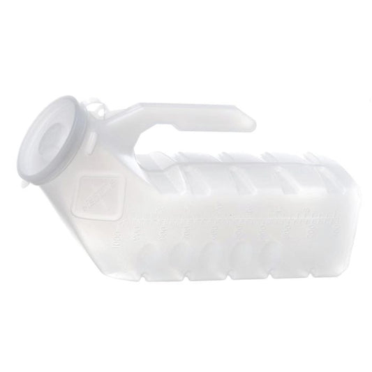 Medline Male Urinal Deluxe – Leak-Resistant Lid & Bedrail-Compatible Handle