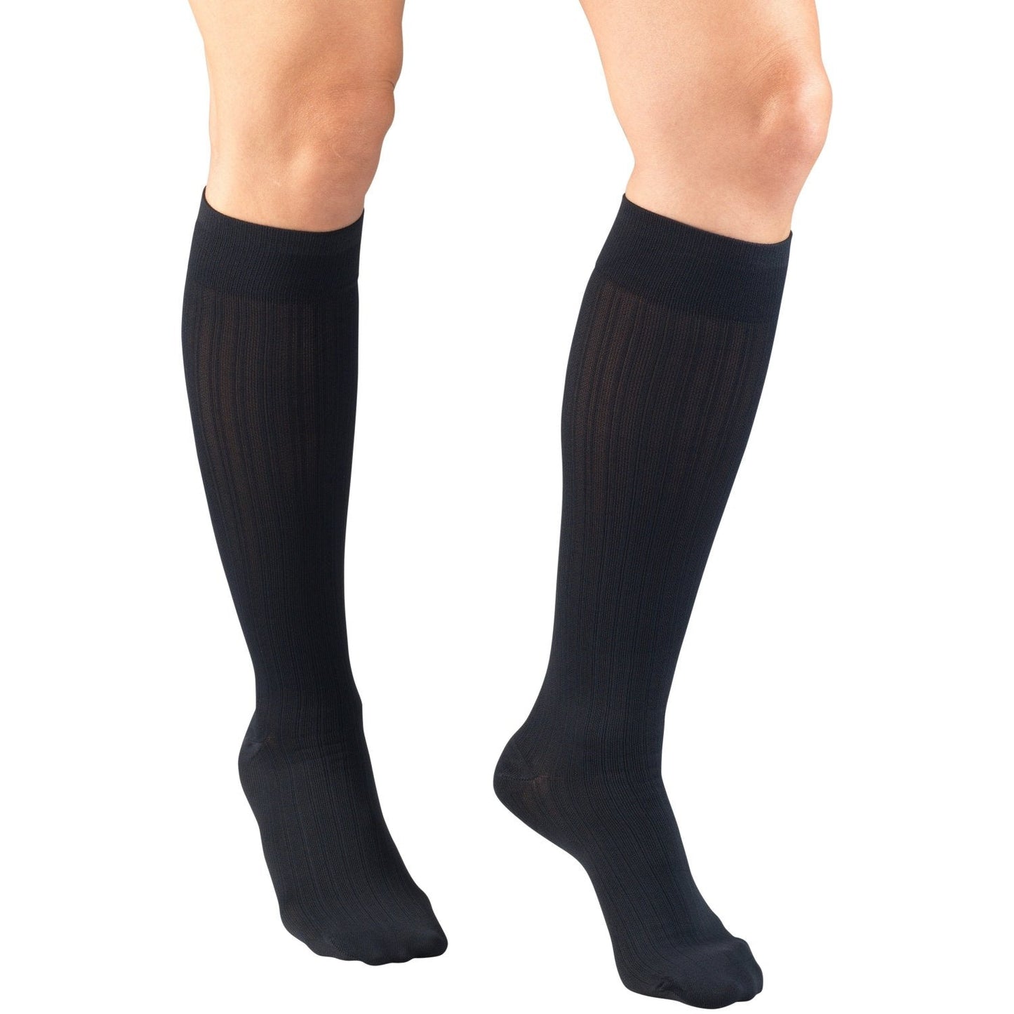 Ladies' Socks Rib Pattern Knee High Closed Toe/1974 20-30 mmHg