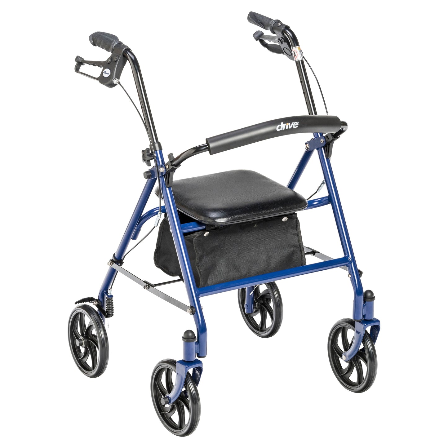 Drive Medical Four Wheel Walker Rollator with Fold Up Removable Back Support