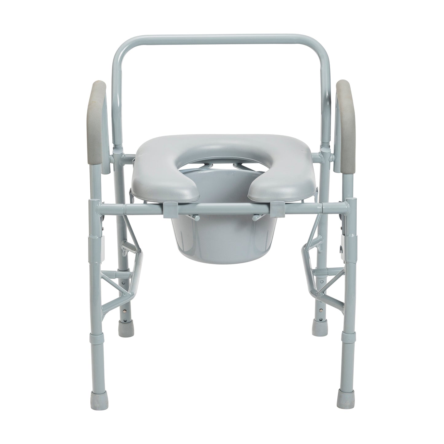 Steel Drop Arm Bedside Commode with Padded Seat and Arms