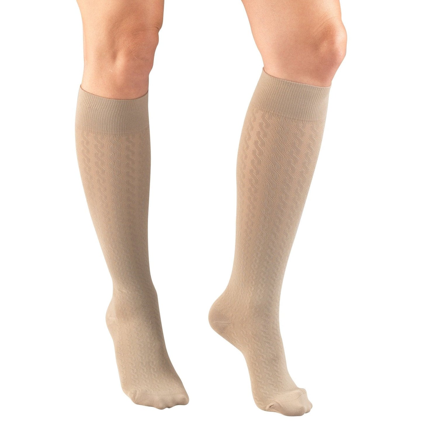 Ladies' Socks Cable Pattern Knee High Closed Toe/ 15-20 mmHg