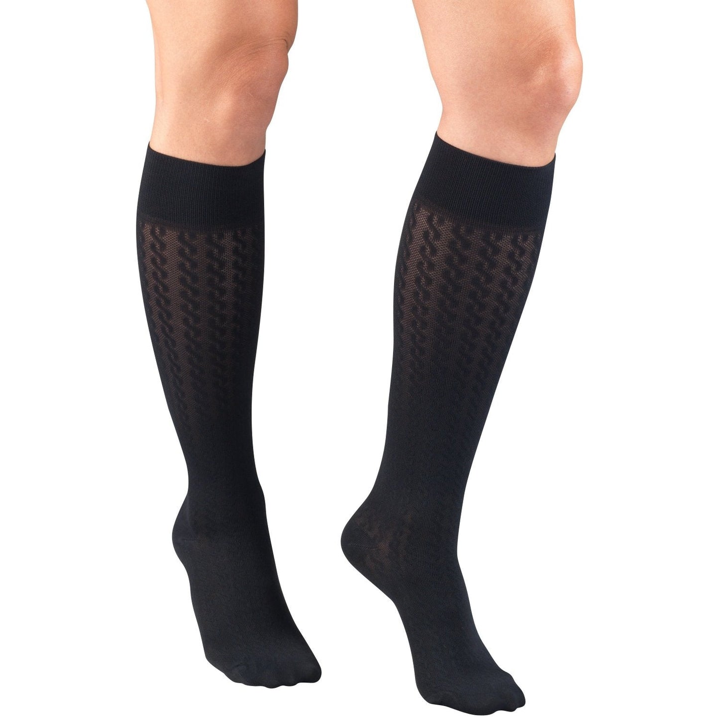 Ladies' Socks Cable Pattern Knee High Closed Toe/ 15-20 mmHg