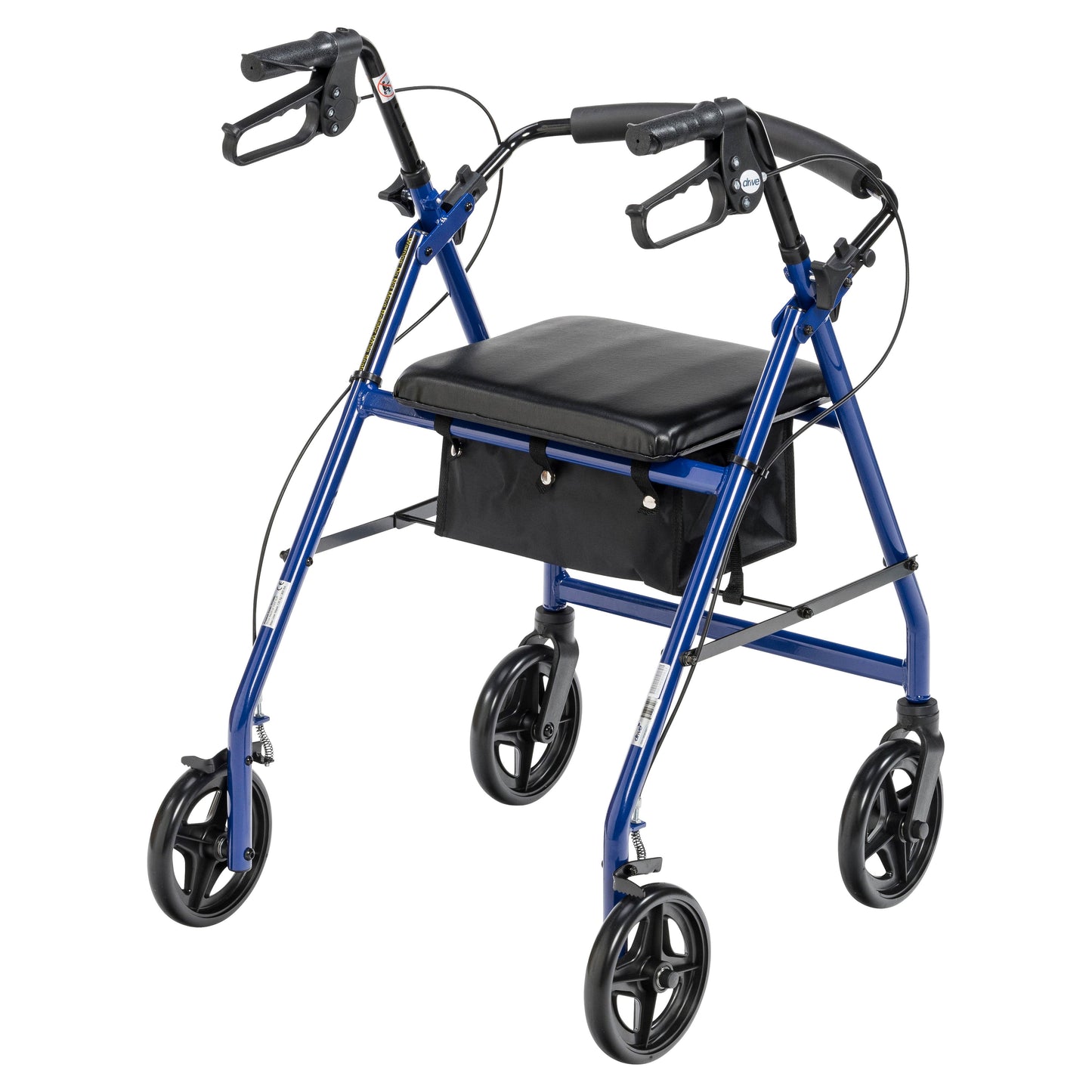 Aluminum Rollator with Fold Up and Removable Back Support and Padded Seat, Blue