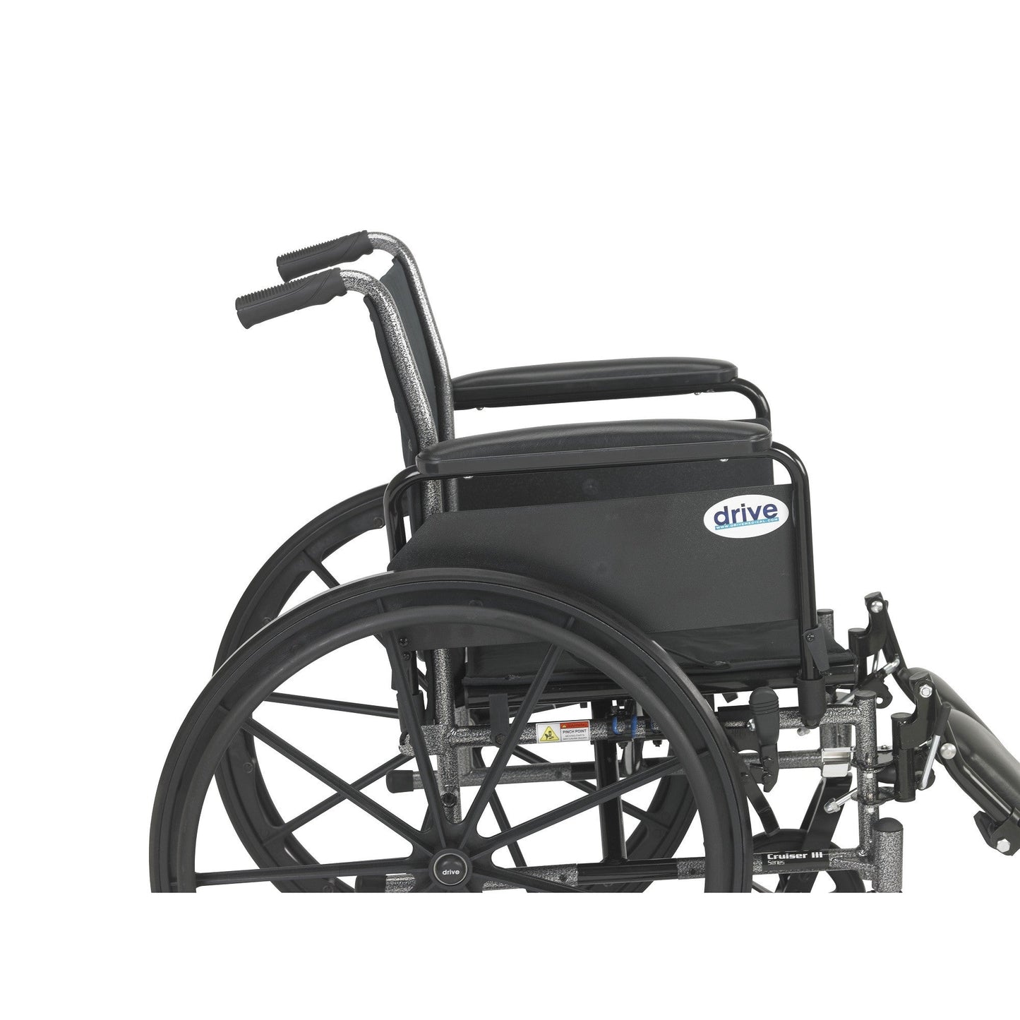 Cruiser III Light Weight Wheelchair with Flip Back Removable Arms, Full Arms, Elevating Leg Rests, 16" Seat