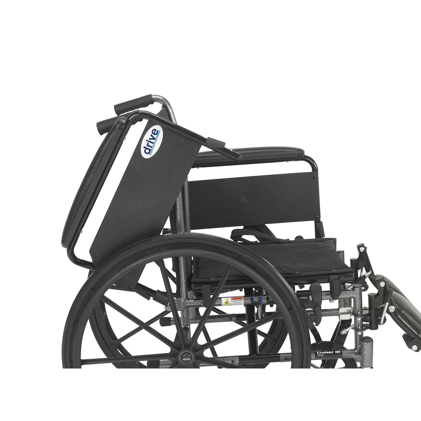 Cruiser III Light Weight Wheelchair with Flip Back Removable Arms, Full Arms, Elevating Leg Rests, 20" Seat