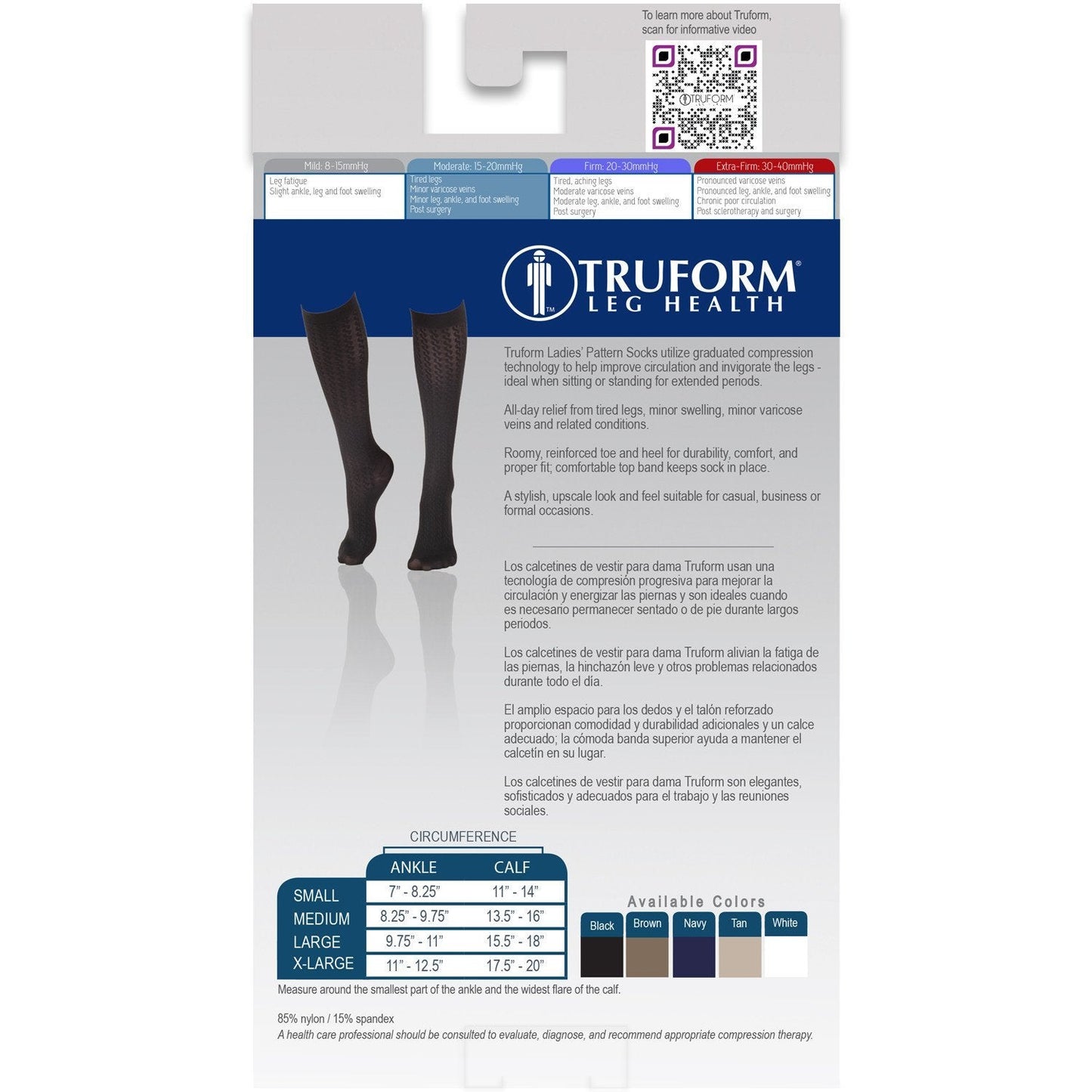 Ladies' Socks Cable Pattern Knee High Closed Toe/ 15-20 mmHg