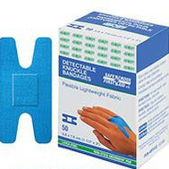 Knuckle Fabric Metal-Detectable Bandages (3.8Cm X 7.6Cm) Blue
