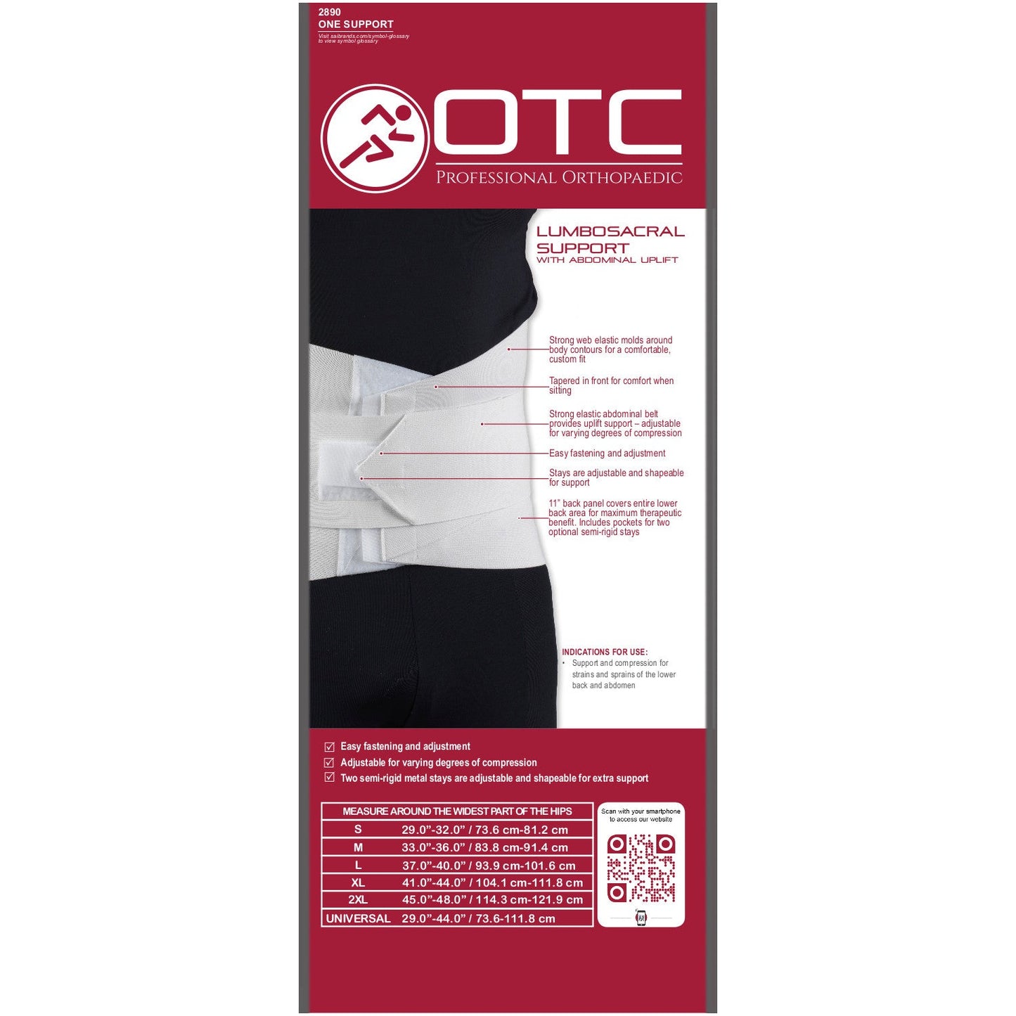 2890 / LUMBOSACRAL SUPPORT - ABDOMINAL UPLIFT