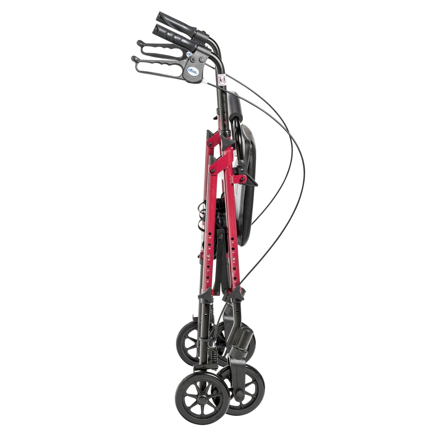 Adjustable Height Rollator with 6" Wheels, Red