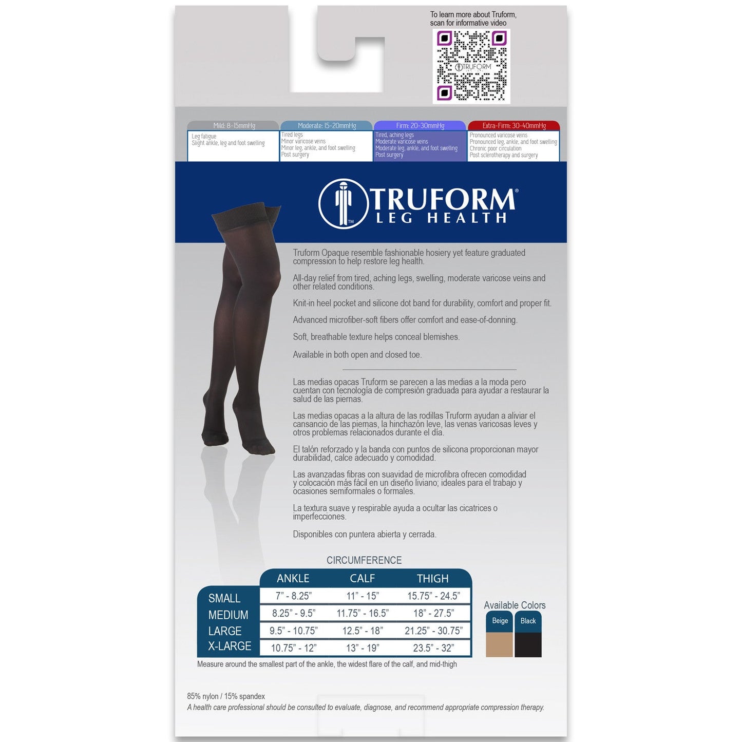 Ladies' Opaque Thigh High Open Toe / 0362 20-30 mmHg