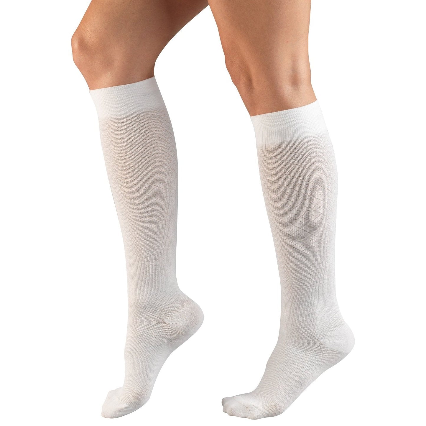 Ladies' Socks Diamond Pattern Knee High Closed Toe 15-20 mmHg