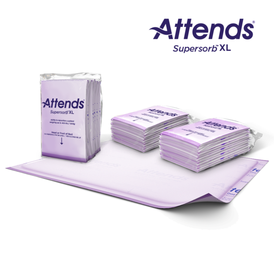 Attends Supersorb XL Bariatric Underpad – 36" x 51", Dry-Lock®, 400 lb Repositioning, 5/pkg