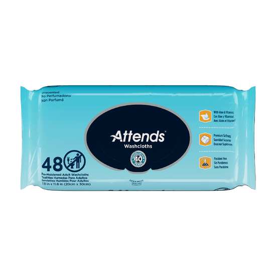Attends Unscented Washcloths