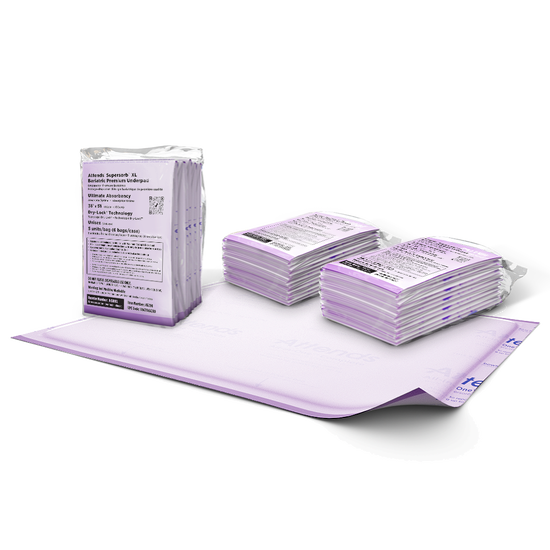 Attends Supersorb XL Bariatric Underpad – 36" x 51", Dry-Lock®, 400 lb Repositioning, 5/pkg