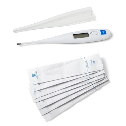 Medline Oral Digital Stick Thermometer + 20 Sheaths 1Ct