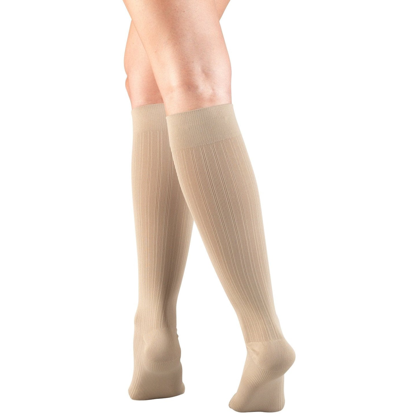 Ladies' Socks Rib Pattern Knee High Closed Toe 15-20 mmHg