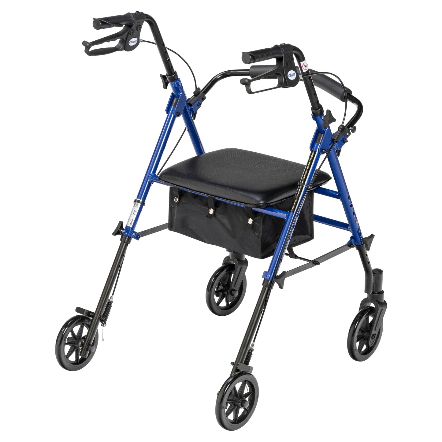 Adjustable Height Rollator with 6" Wheels, Blue