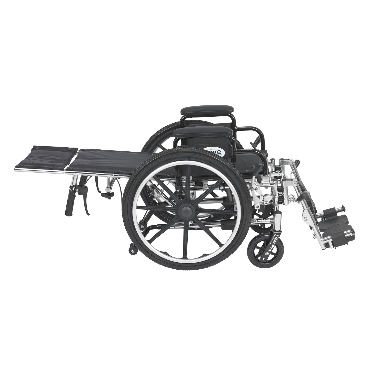 Viper Plus Light Weight Reclining Wheelchair with Elevating Leg Rests and Flip Back Detachable Arms, 12" Seat