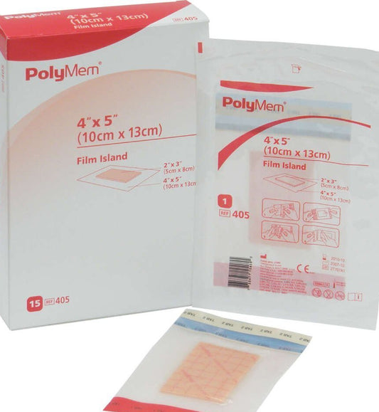 Polymem Film Island Dressing 4" X 12.5" (10Cm X 32Cm).