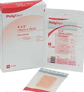 Polymem Film Island Dressing 4" X 5" (10Cm X 13Cm).