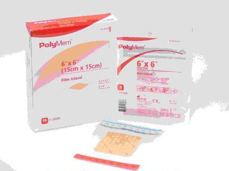 Polymem Film Island Dressing 6" X 6" (15Cm X 15Cm).