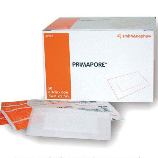 Primapore Low-Adherent Post-Op Island Dressing, Size 8.3Cm X 6Cm