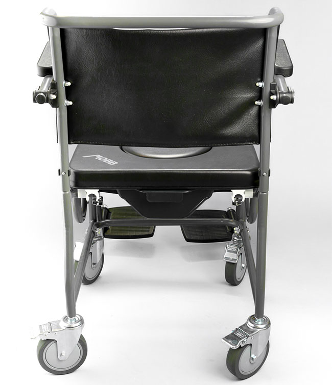 4 Way Padded Steel Commode Chair with Wheels: MHSCMW-3