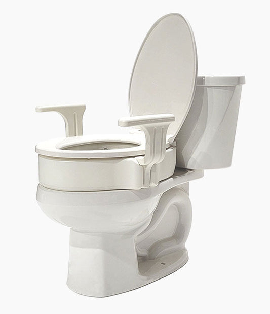 4" Elongated Raised toilet seat with Handles