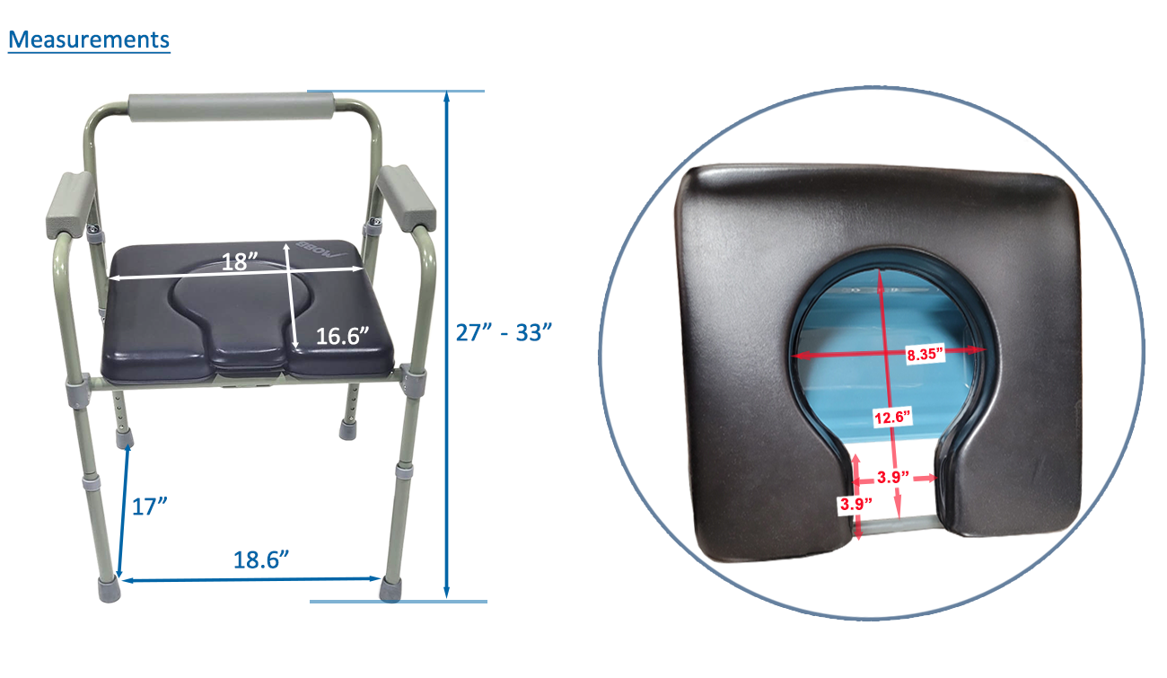 Padded Folding Commode Chair