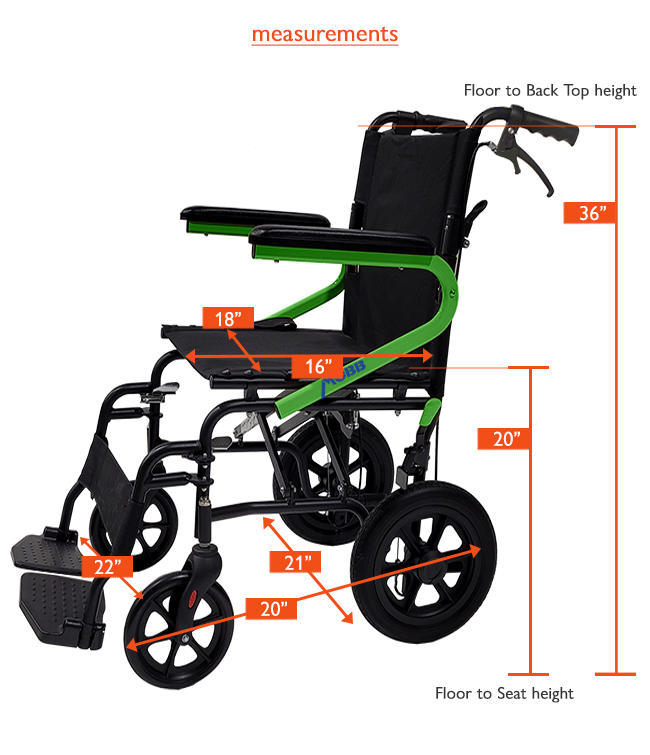 Transport Chair with 18" Seat and 12" wheels