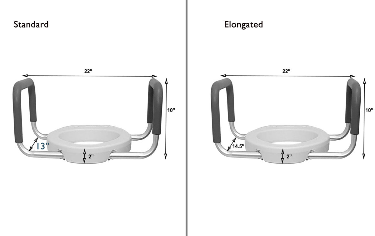 2” Raised Toilet Seat with Arms