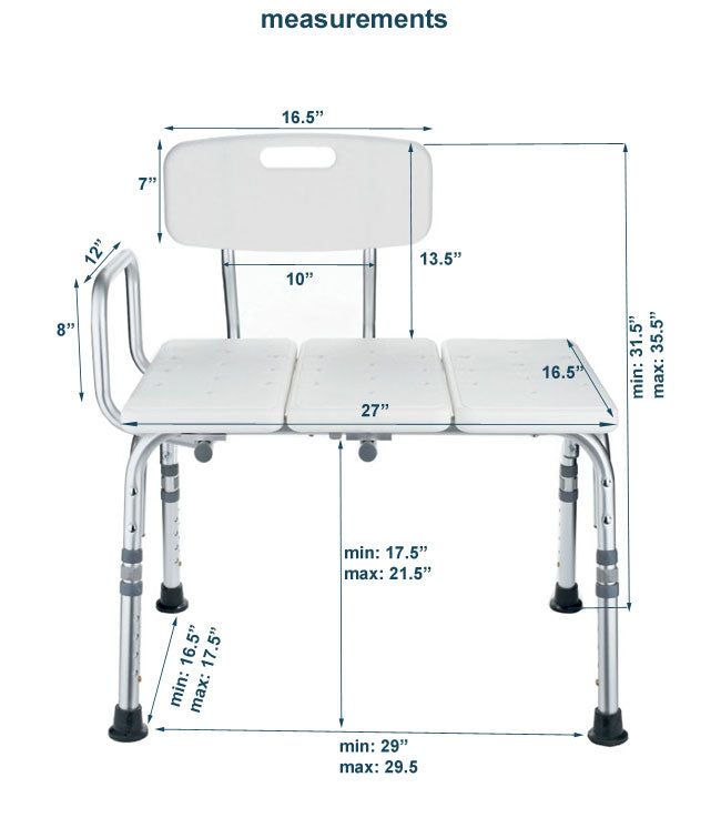 Transfer Bath Bench with Back by MOBB