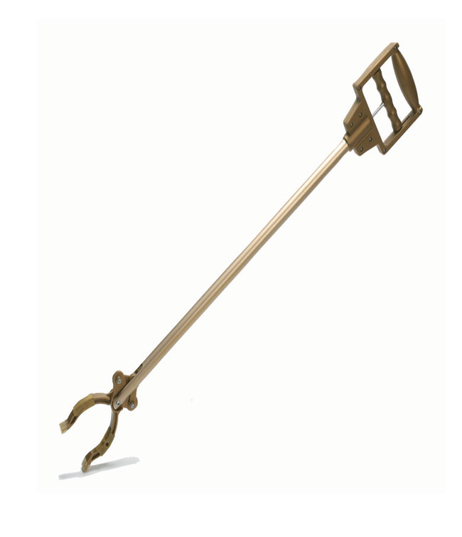 MOBB Metal Reacher – 24", No-String Metal Rod Mechanism, Spring-Loaded Jaws