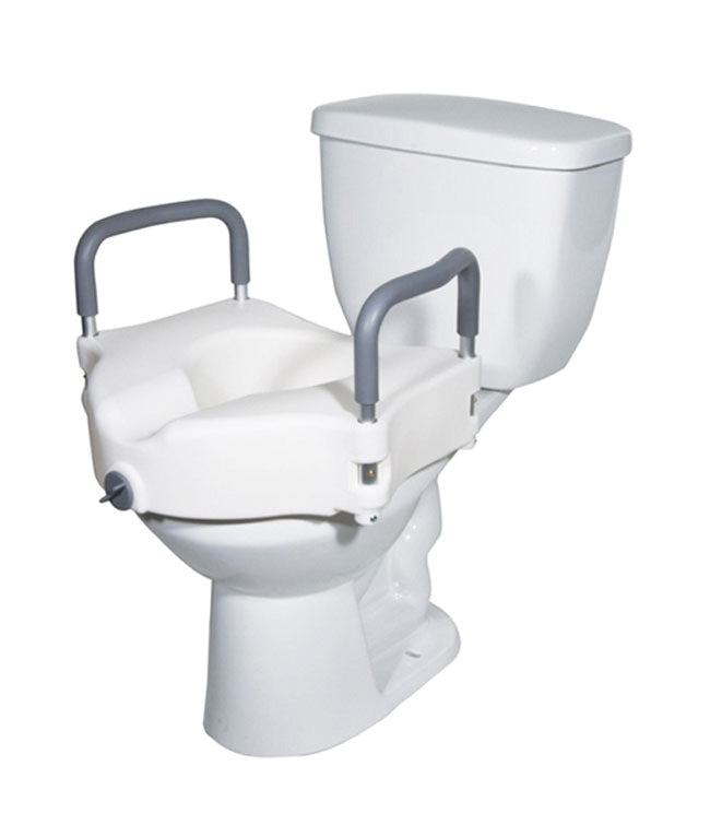 Locking 4" Raised Toilet Seat with Removable Arms