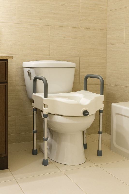 MOBB Raised Toilet Seat with Legs – Height Adjustable
