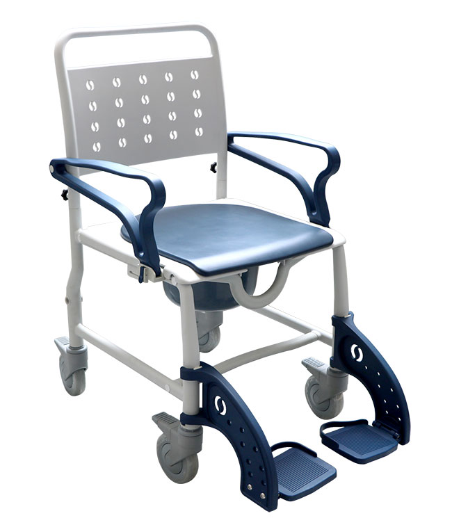 3 in 1 Shower Commode Wheelchair: Blue: MHCMWC–BE