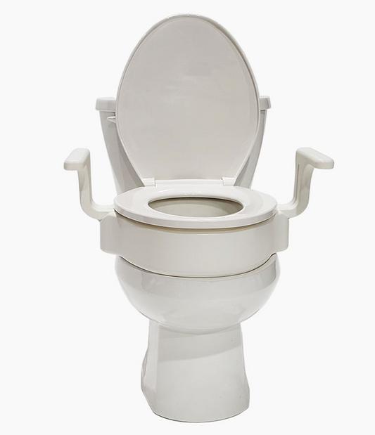 4" Raised Toilet Seat with new handles: Standard Toilet